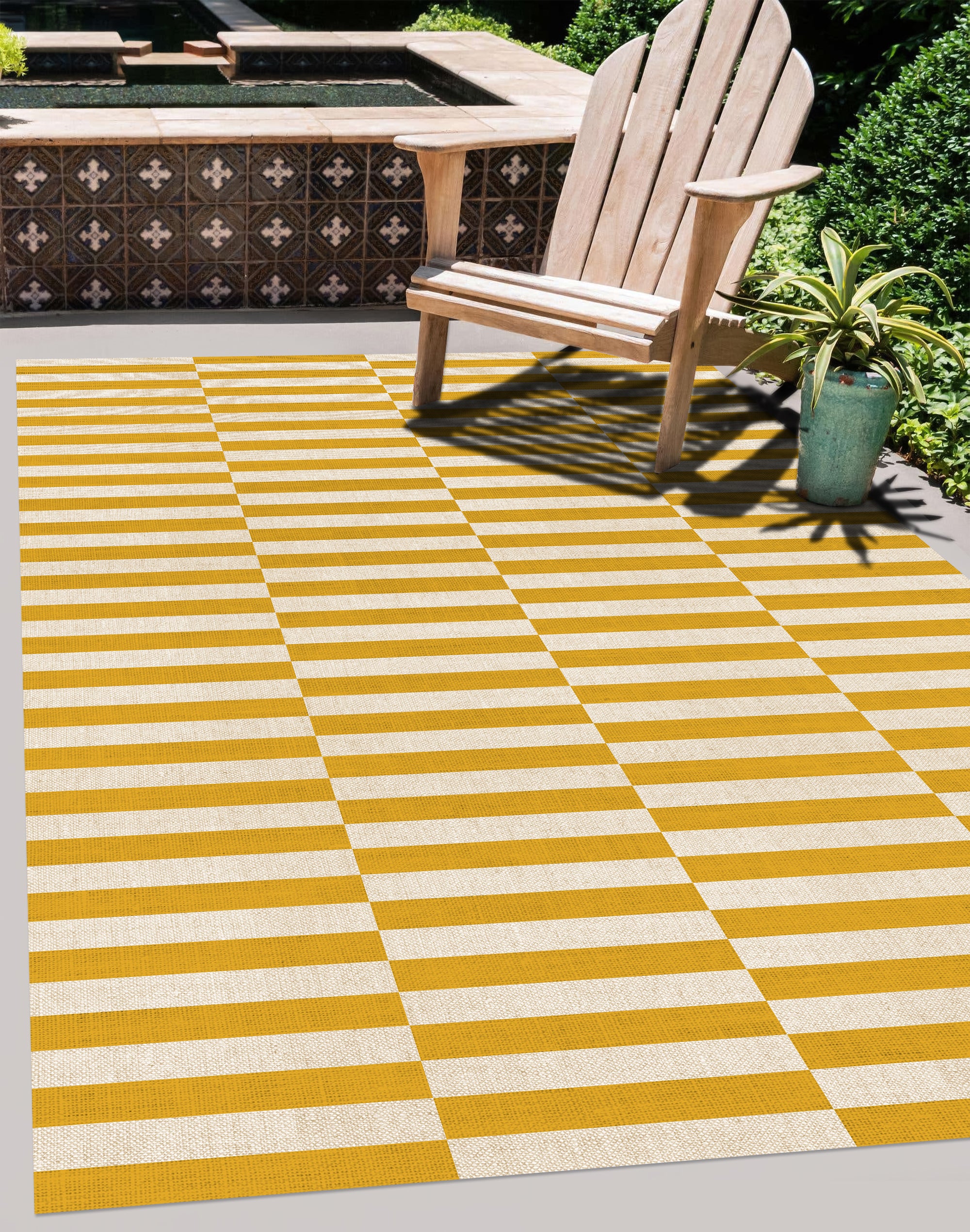 Tapis adhésif en vinyle pour intérieur / extérieur - Moutarde