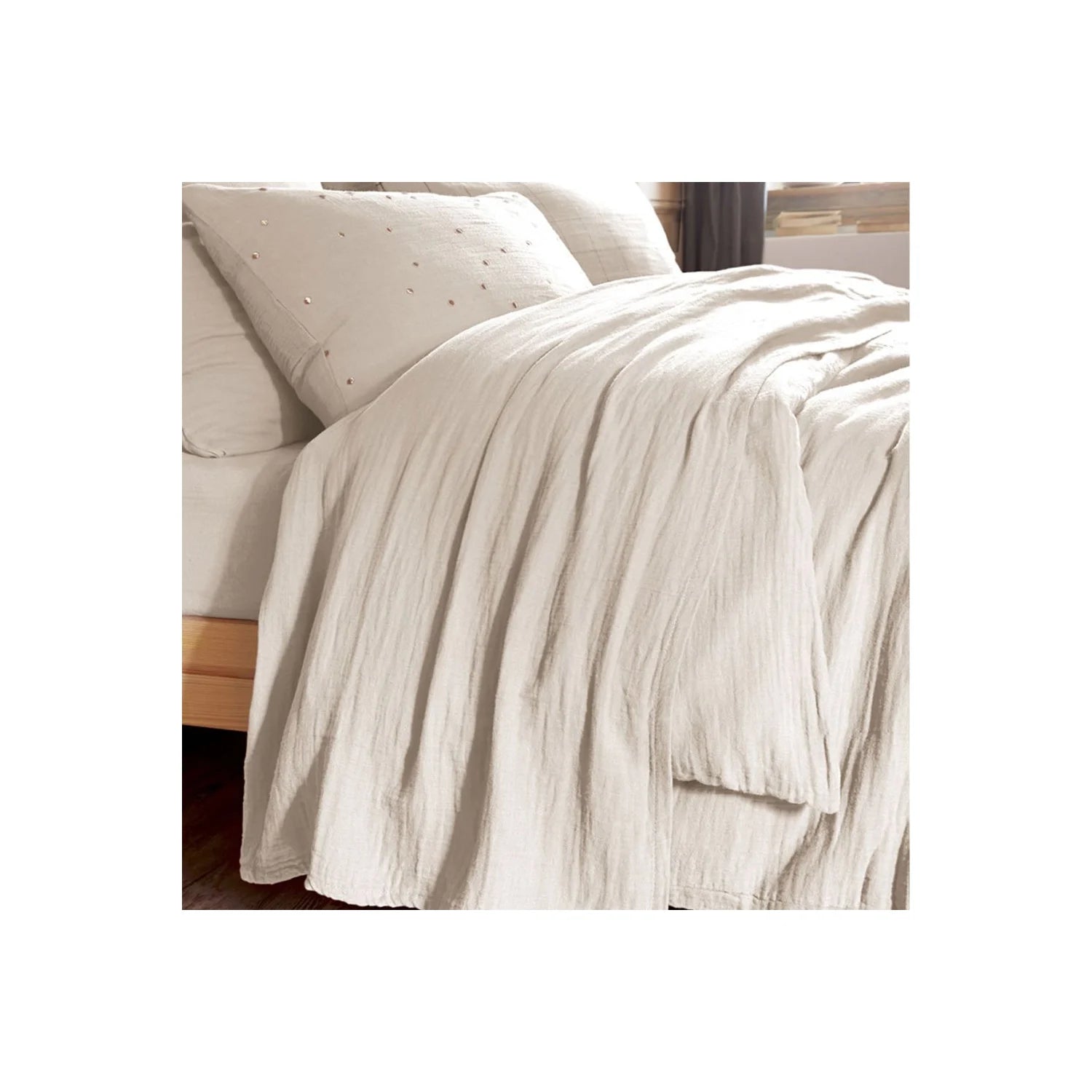Drap plat Gaze de coton Naturel