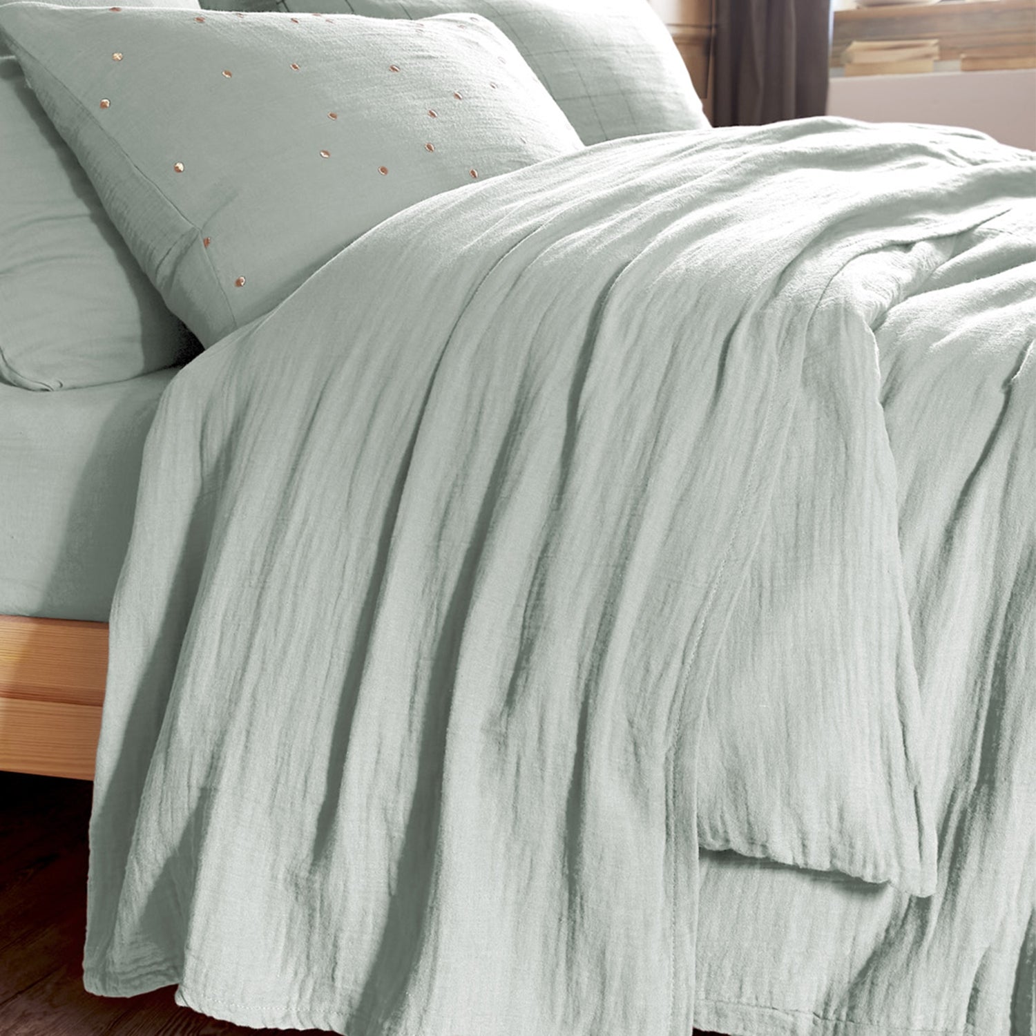 Drap plat Gaze de Coton Eucalyptus