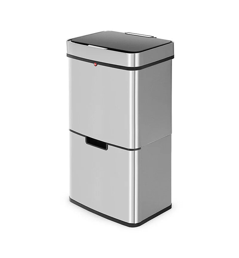 Poubelle de cuisine design pour recyclage 60L (30+30+4) Hailo Sensor Tandem