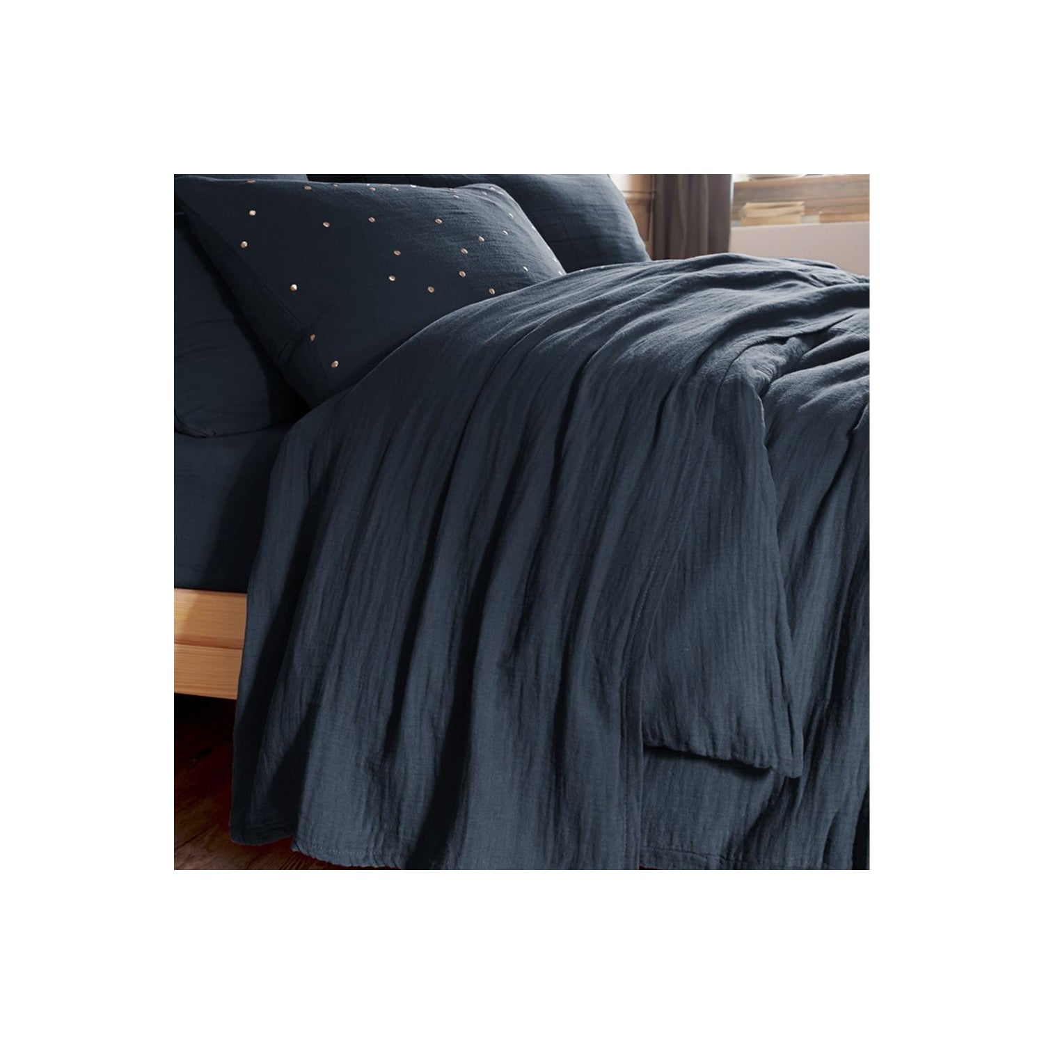 Drap plat Gaze de coton Minuit