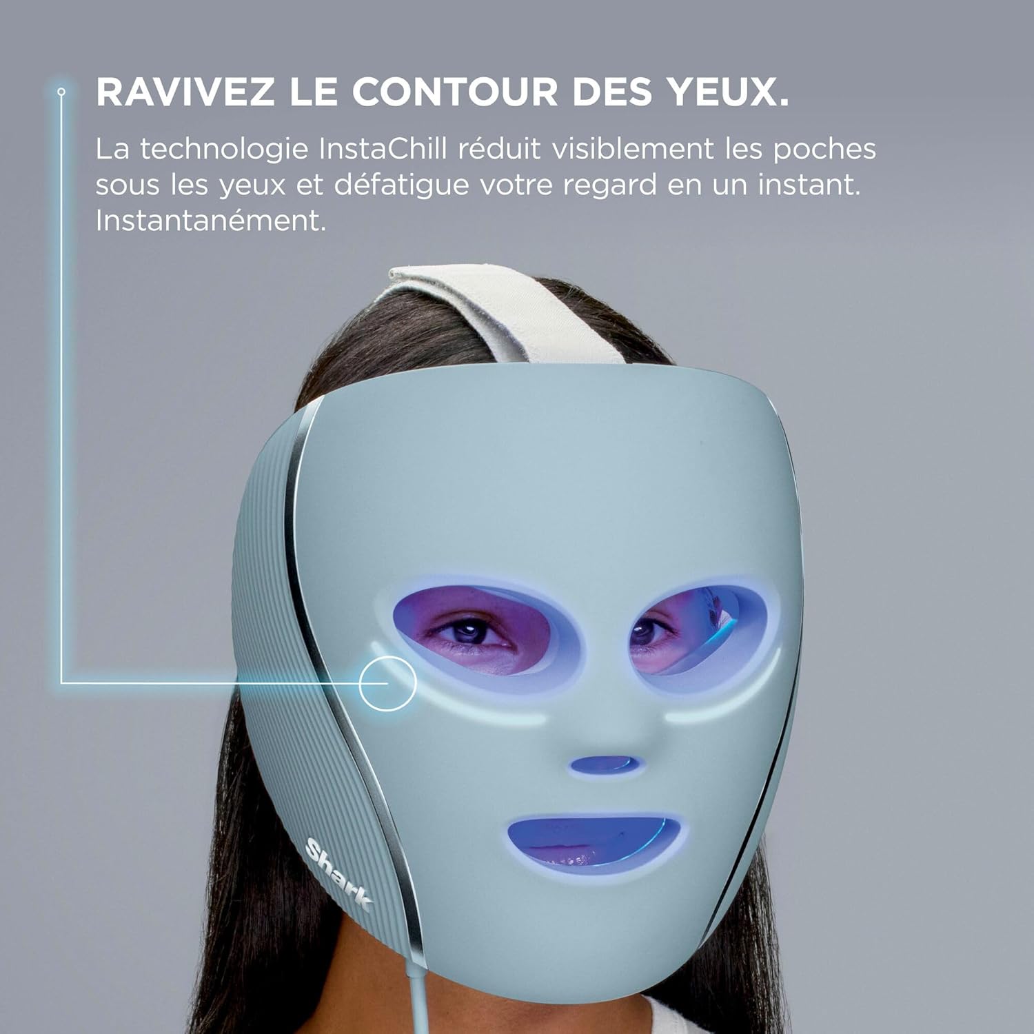 Masque LED de photothérapie Shark CryoGlow avec rafraîchissement contour des yeux