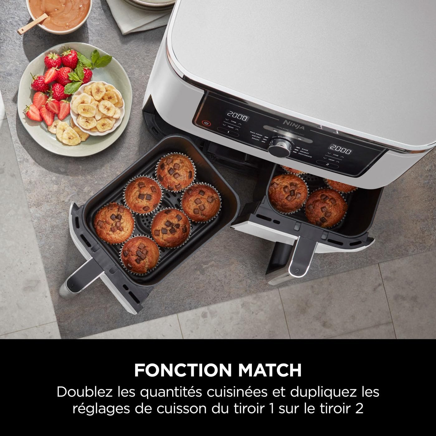 Airfryer Ninja Foodi MAX double compartiment 6-en-1, Blanche 9,5L