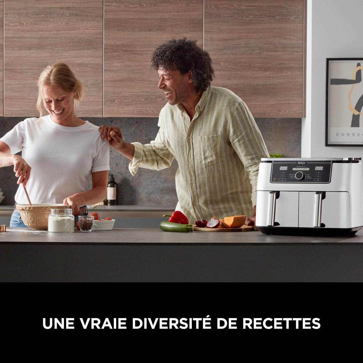 Airfryer Ninja Foodi MAX double compartiment 6-en-1, Blanche 9,5L