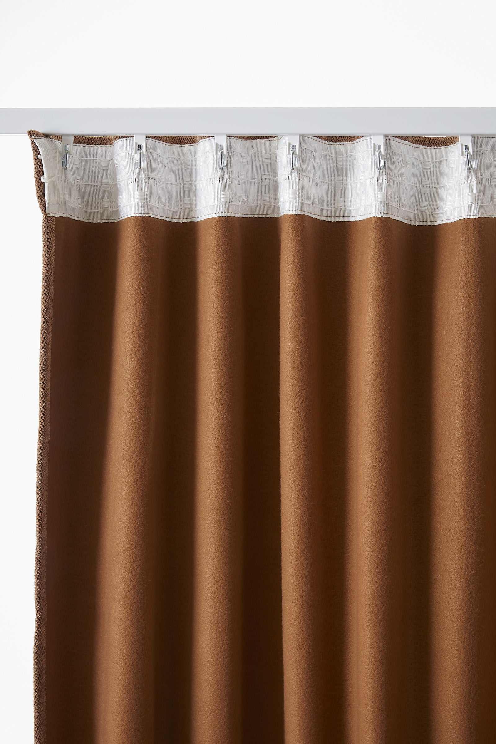 Rideau galon fronceur 140 x 260 cm Occultant + polaire BJORN Camel