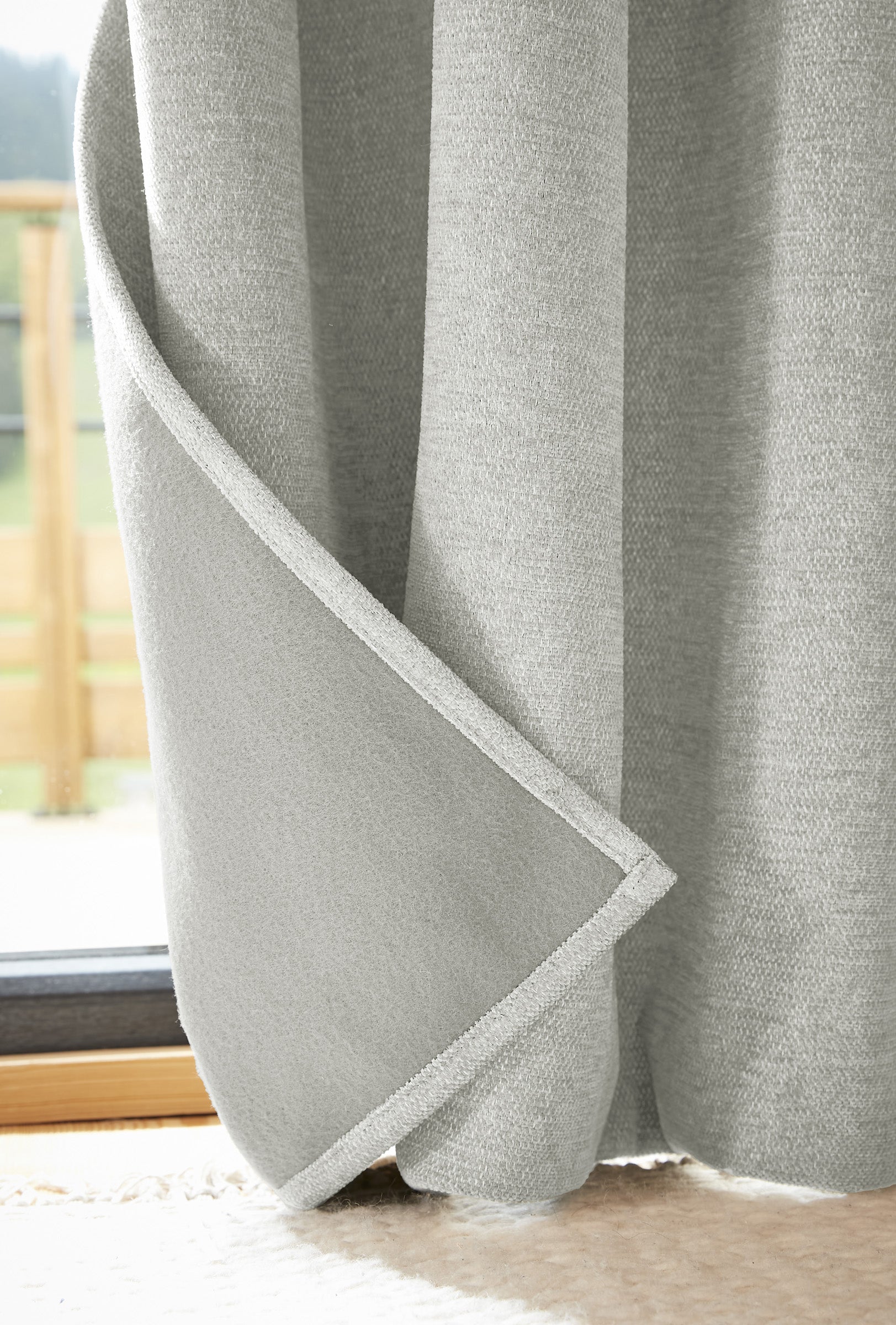 Rideau galon fronceur 140 x 260 cm Occultant + polaire BJORN Eucalyptus