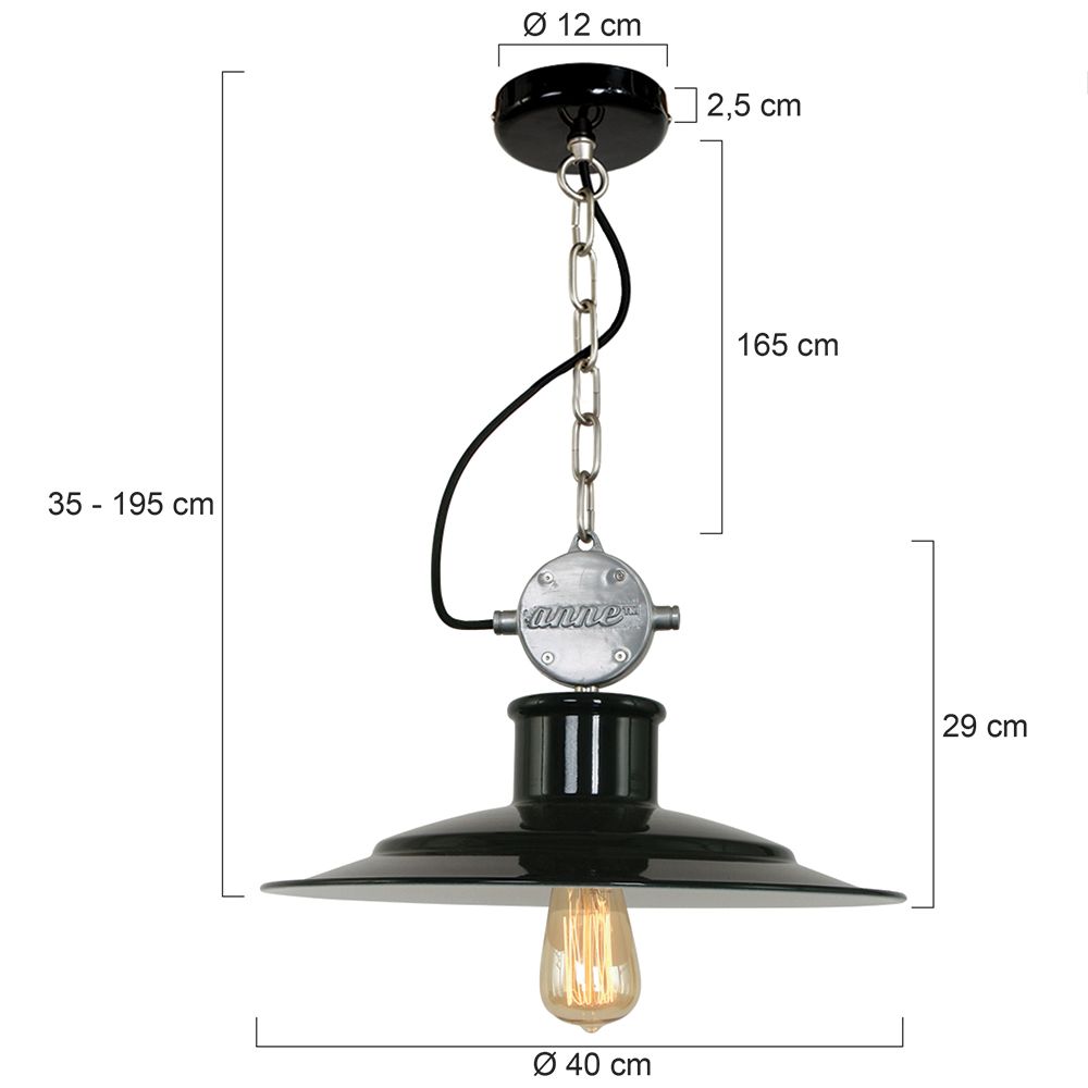 Lampe suspension noire & métal - Millstone