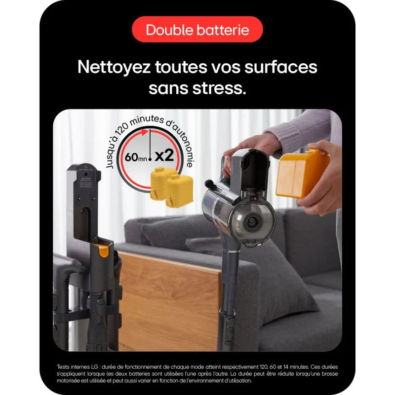 Aspirateur balai LG avec 2 batteries