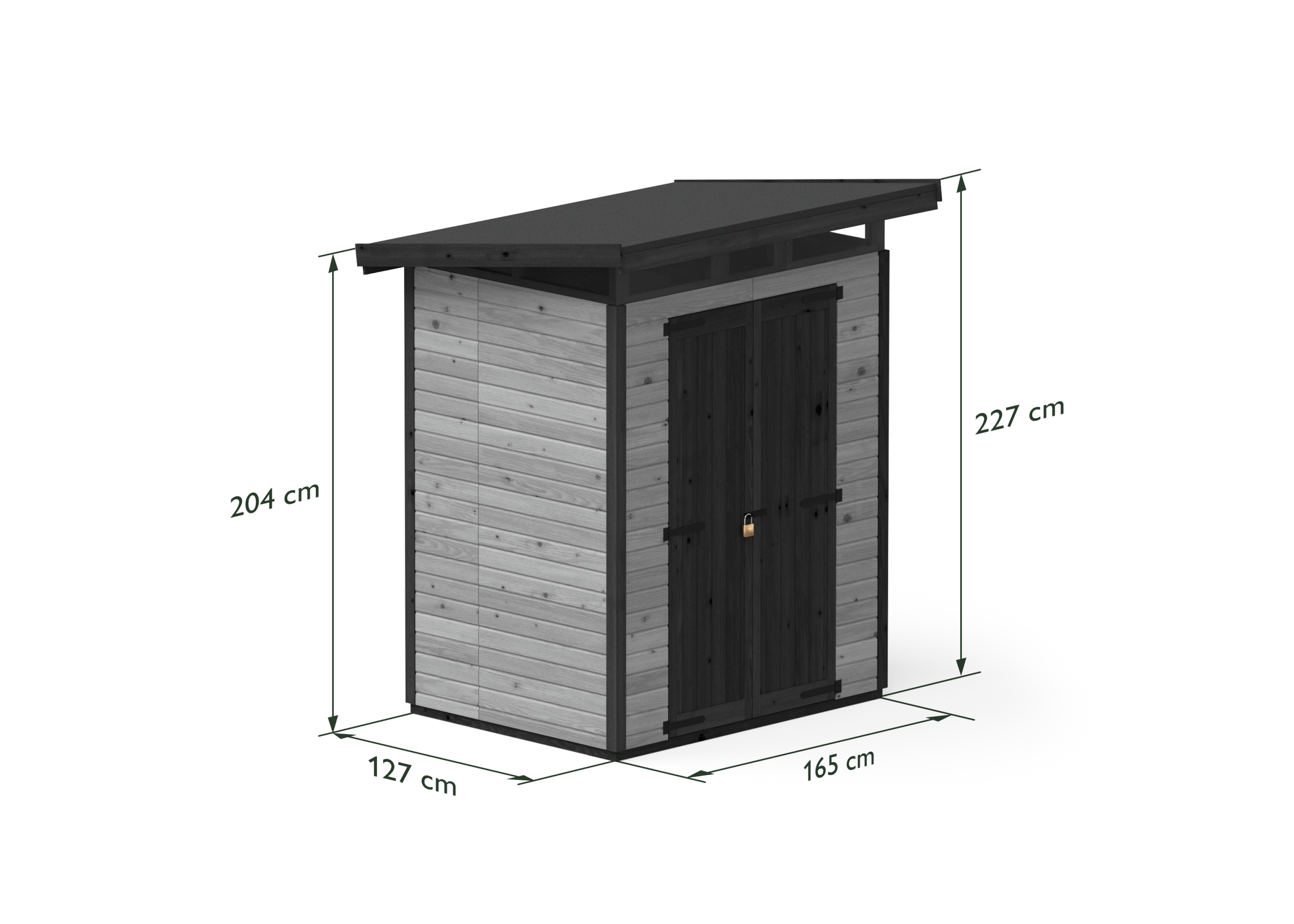 Abri de jardin en bois 163x127 cm Gris