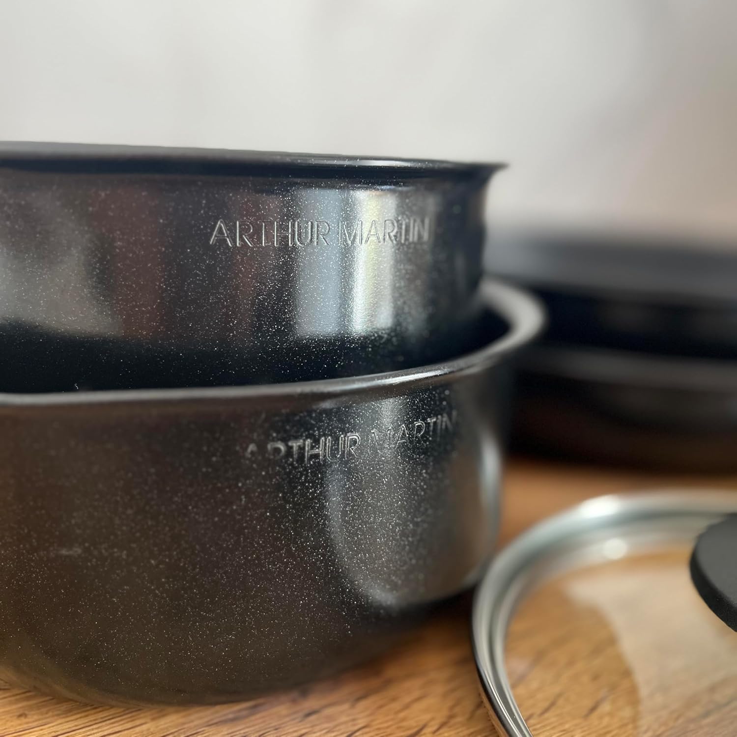 Batterie de Cuisine 12 Pièces Arthur Martin Poêles et Casseroles Aluminium avec Accessoires, Tous Feux Dont Induction