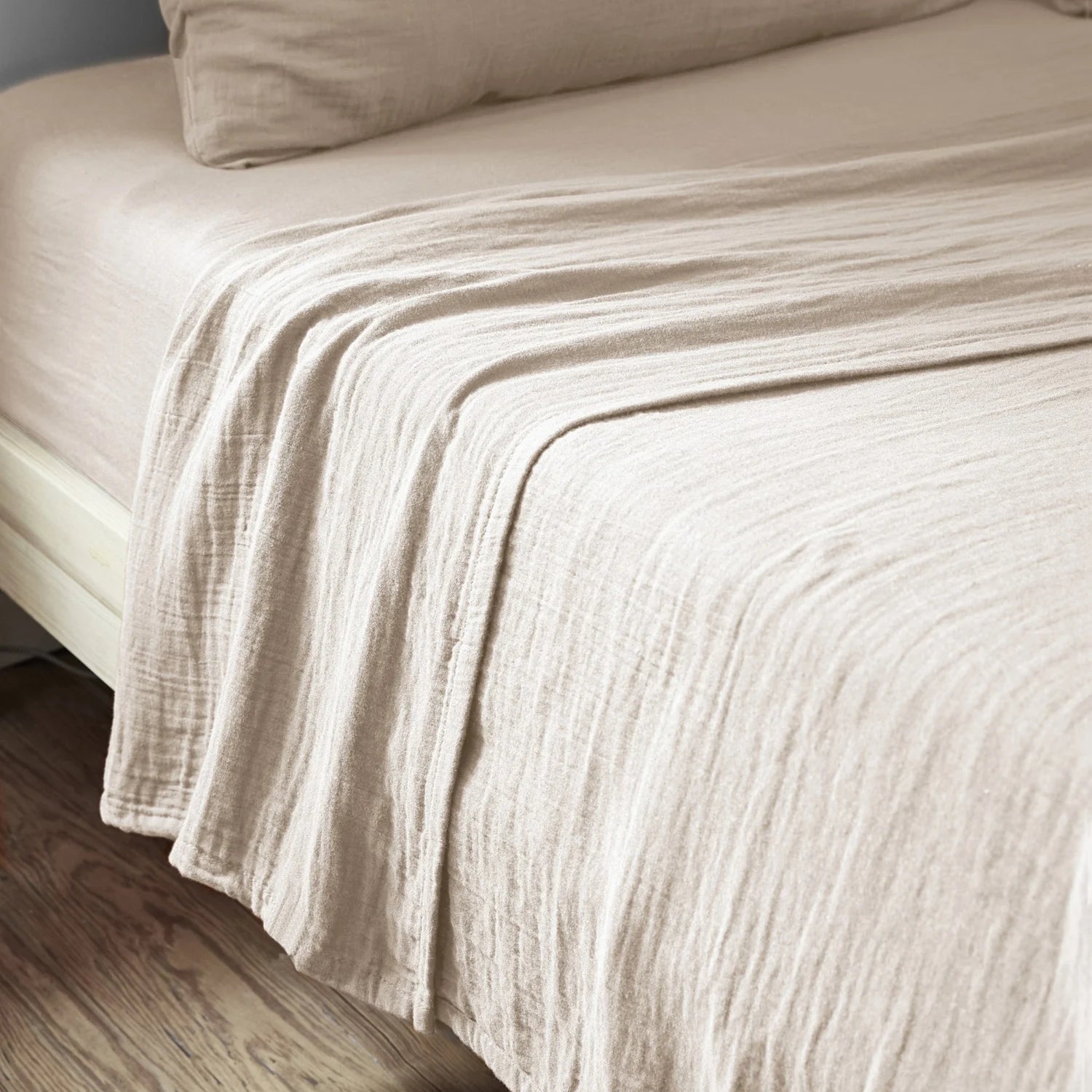 Drap plat Gaze de coton Naturel