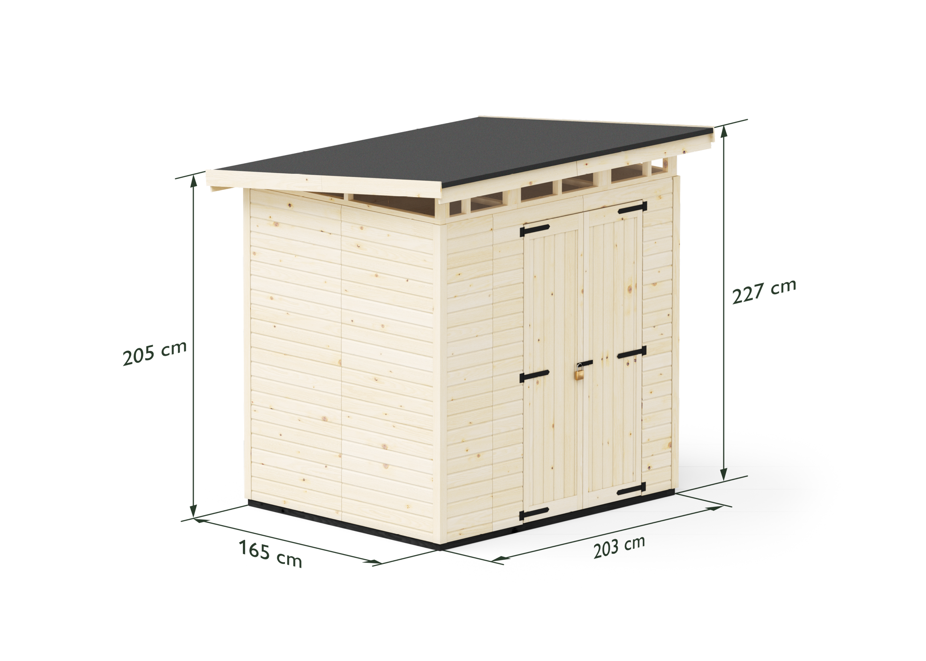 Abri de jardin en bois 203x163 cm Naturel