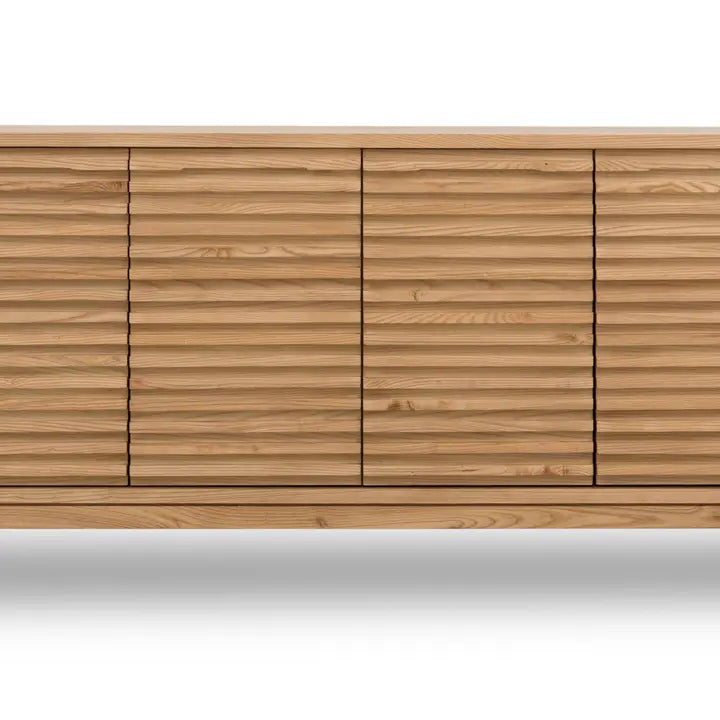 Buffet 4 portes en bois de frêne, couleur lin - Tanner