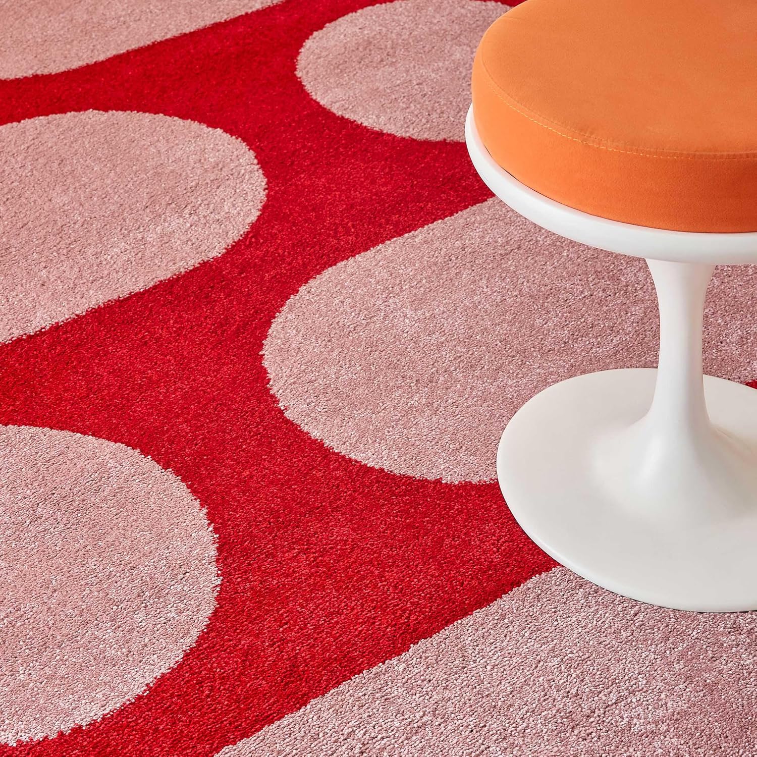 Tapis années 70 rouge - Groovy