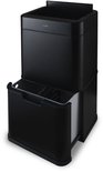 Poubelle de tri sélectif 3 bacs - Détecteur de mouvement - Senzaro 60L - Noire