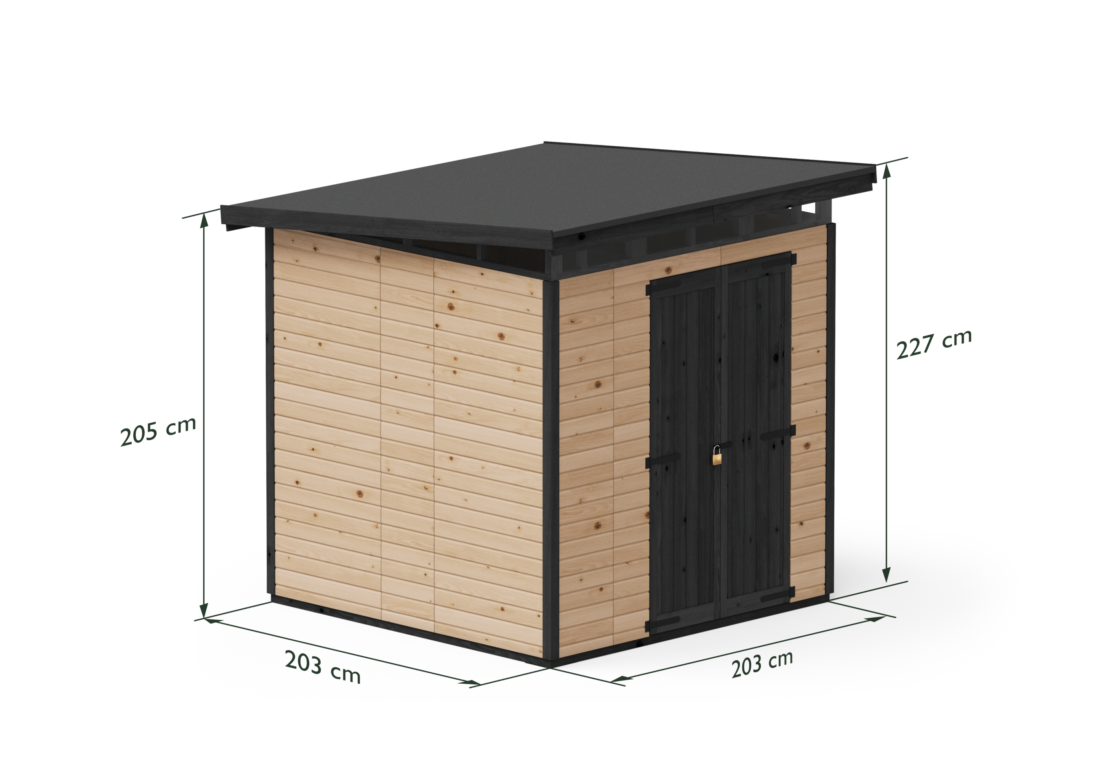 Abri de jardin en bois 203x203 cm Marron