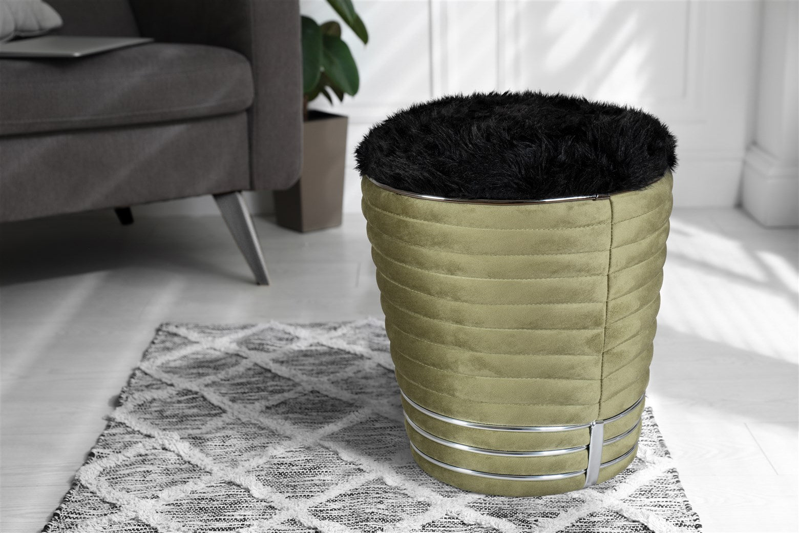 Tabouret vert / graphique - Doric