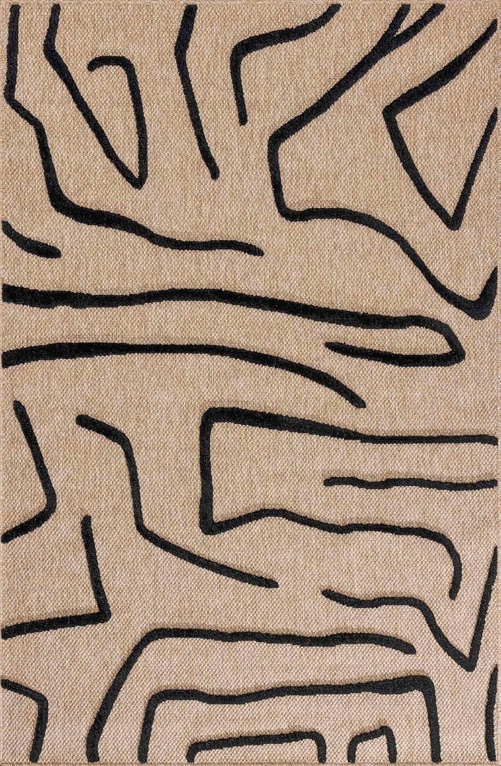 Tapis motifs abstraits noir - Palma