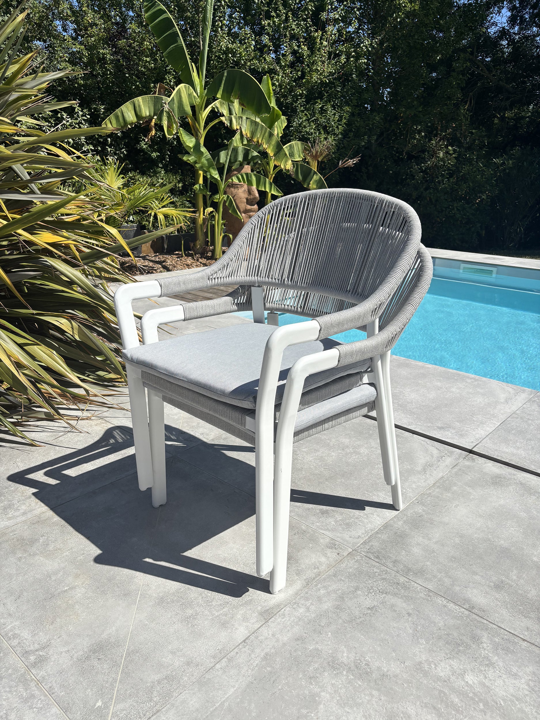 Lot de 2 fauteuils de jardin ABELLA - BLANC