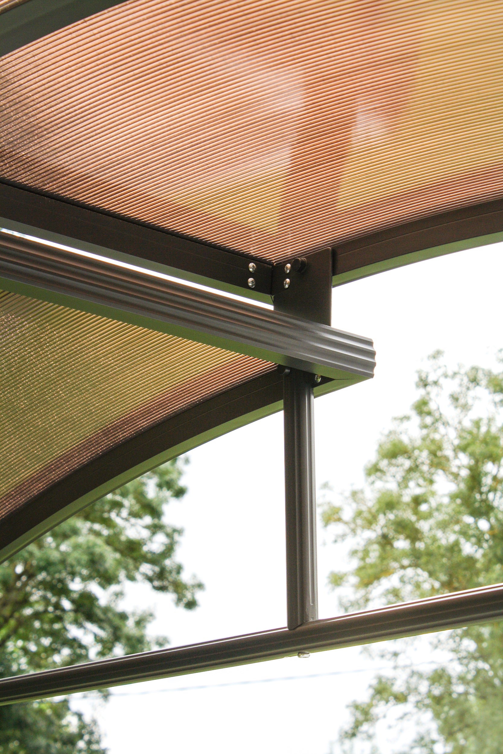 ABRI BARBECUE (240x150 cm) en aluminium et polycarbonate - GRIS ANTHRACITE
