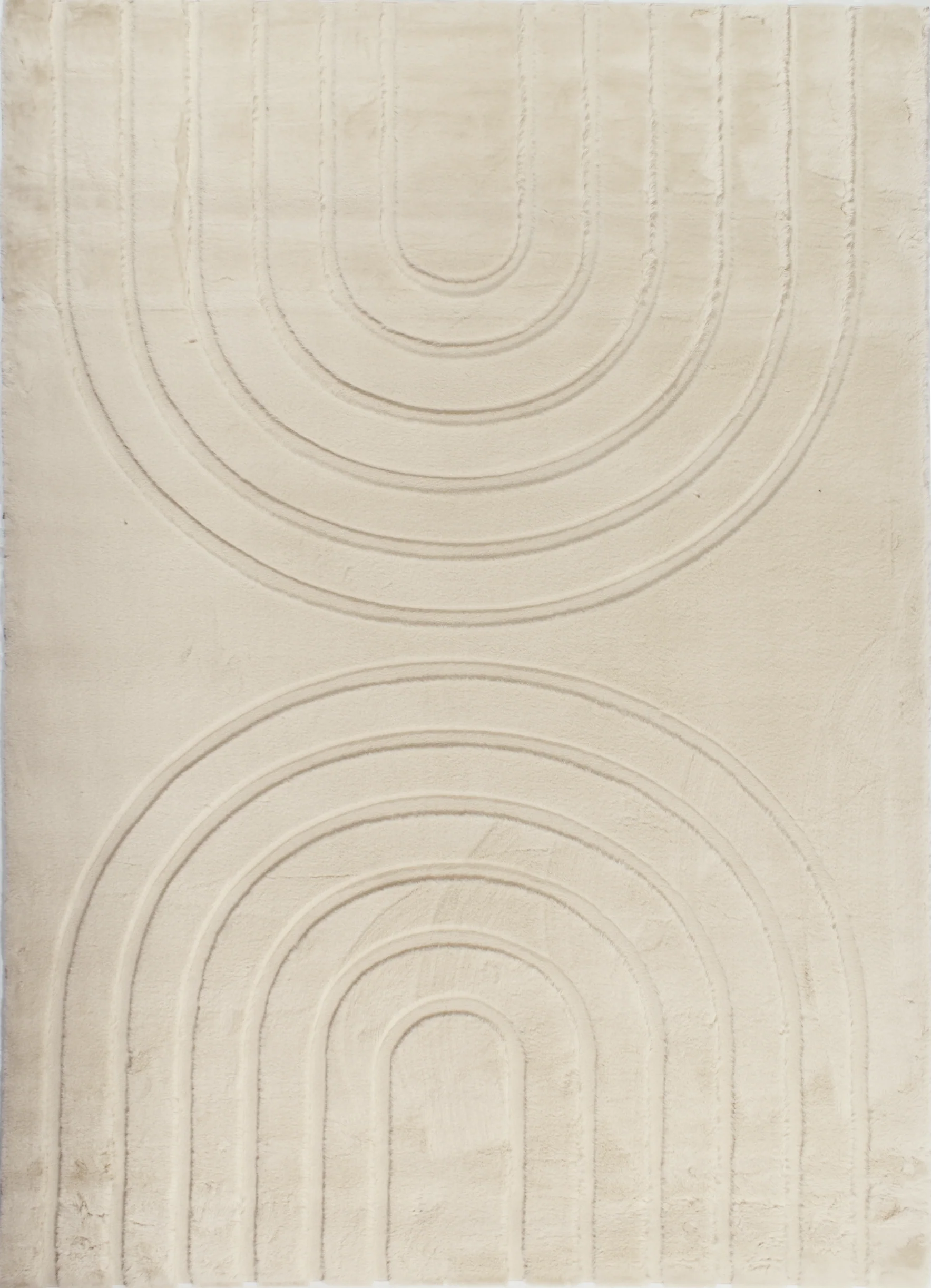 Tapis doux á motifs en relief beige - Alaska