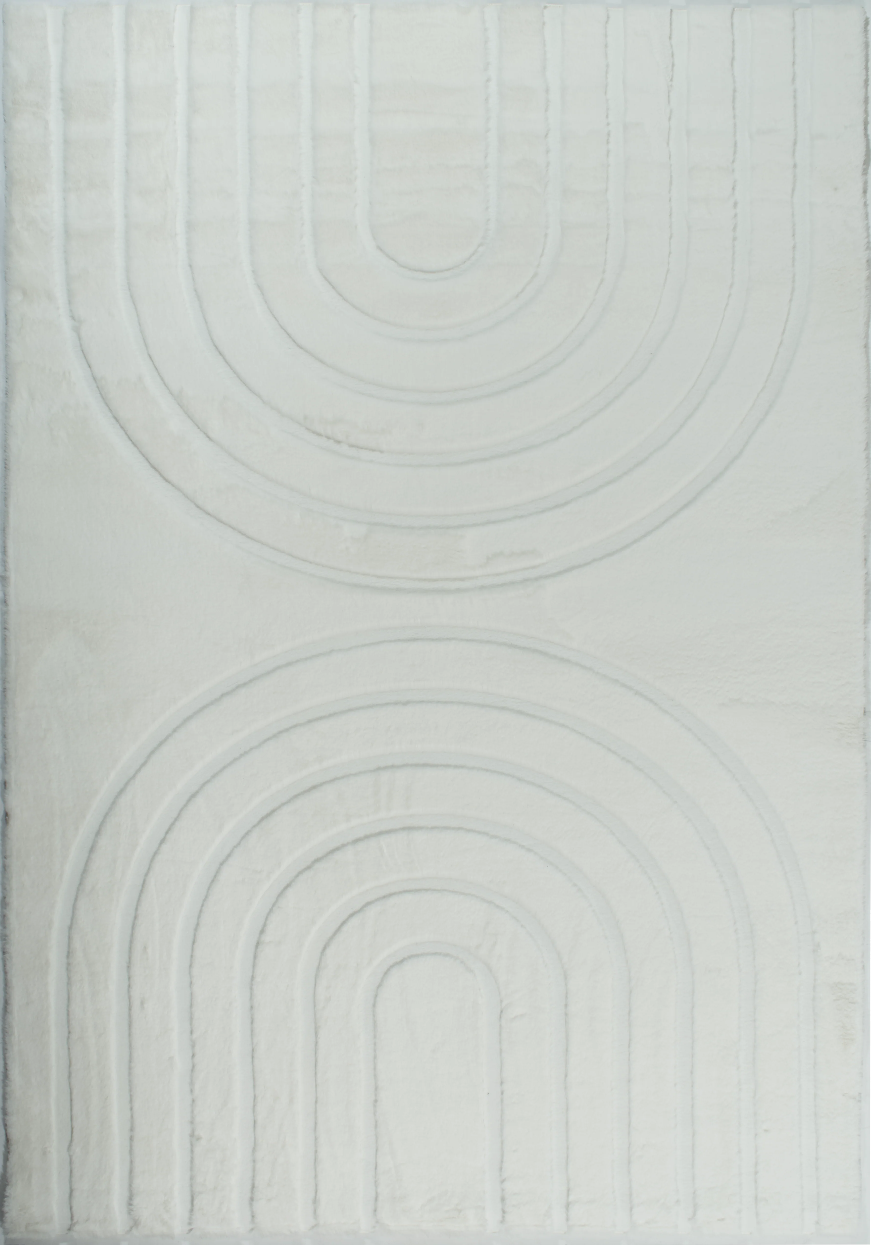 Tapis doux á motifs en relief blanc - Alaska