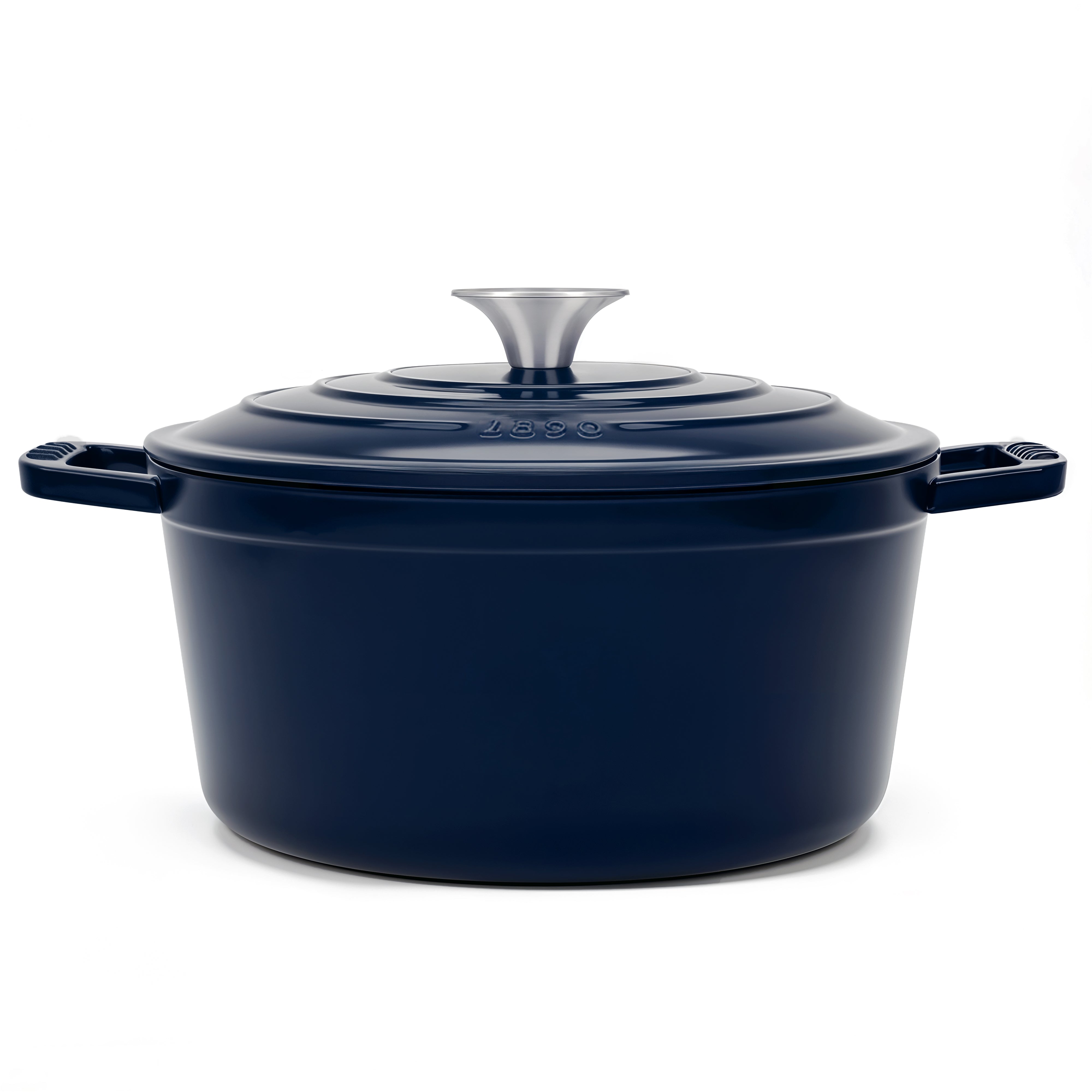 Cocotte en fonte ronde 25cm bleue