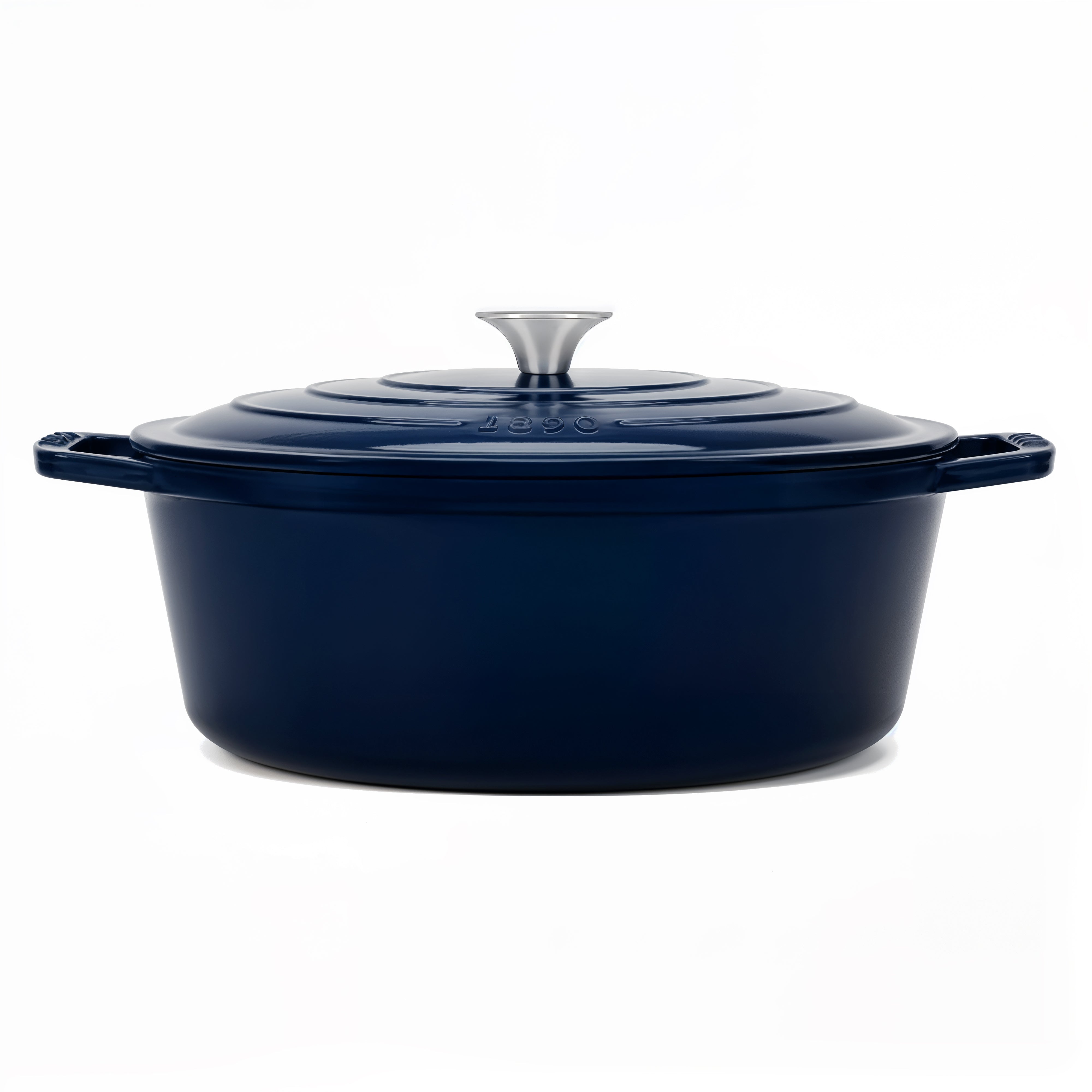 Cocotte ovale en fonte 36cm bleue