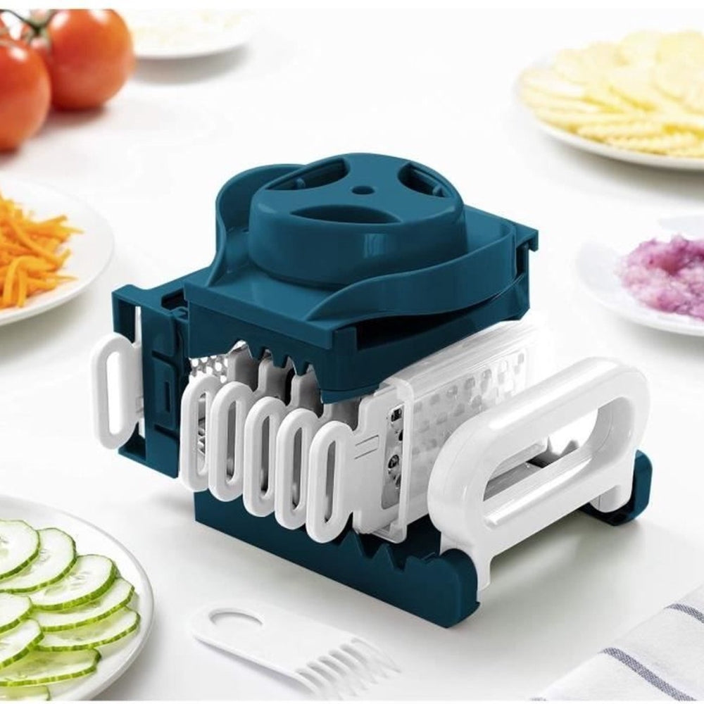 Mandoline Arthur Martin Pliable 6 en 1 en Inox avec Lames Interchangeables