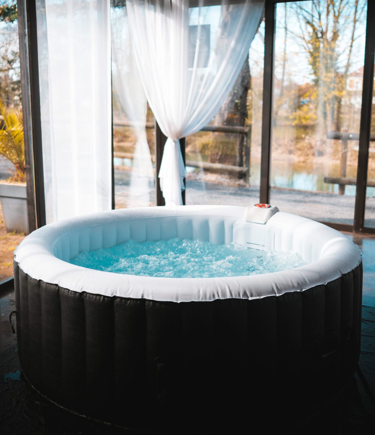 Spa gonflable 4 places rond - Ospazia - Diamêtre : 185 cm - Filtre et bâche inclus