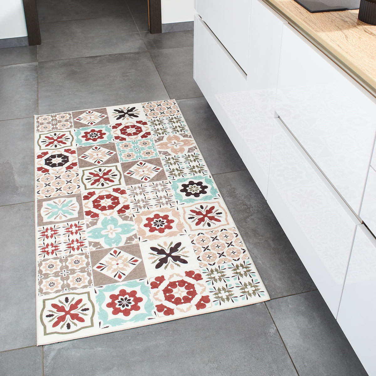 Tapis de cuisine à motifs - multicolore