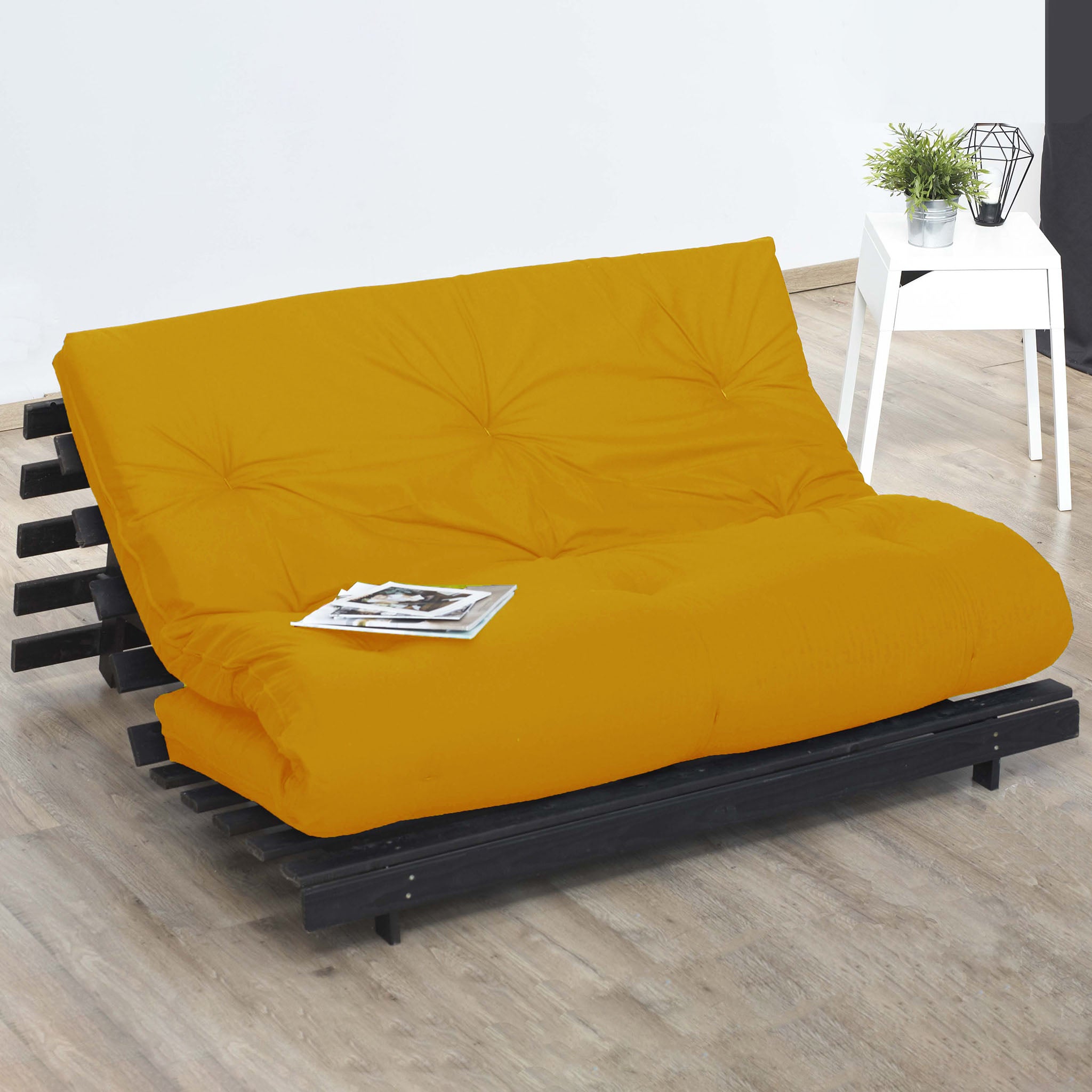 Matelas futon latex et fibres, fabrication française Couleur - Ocre, Dimensions - 90 x 190 cm
