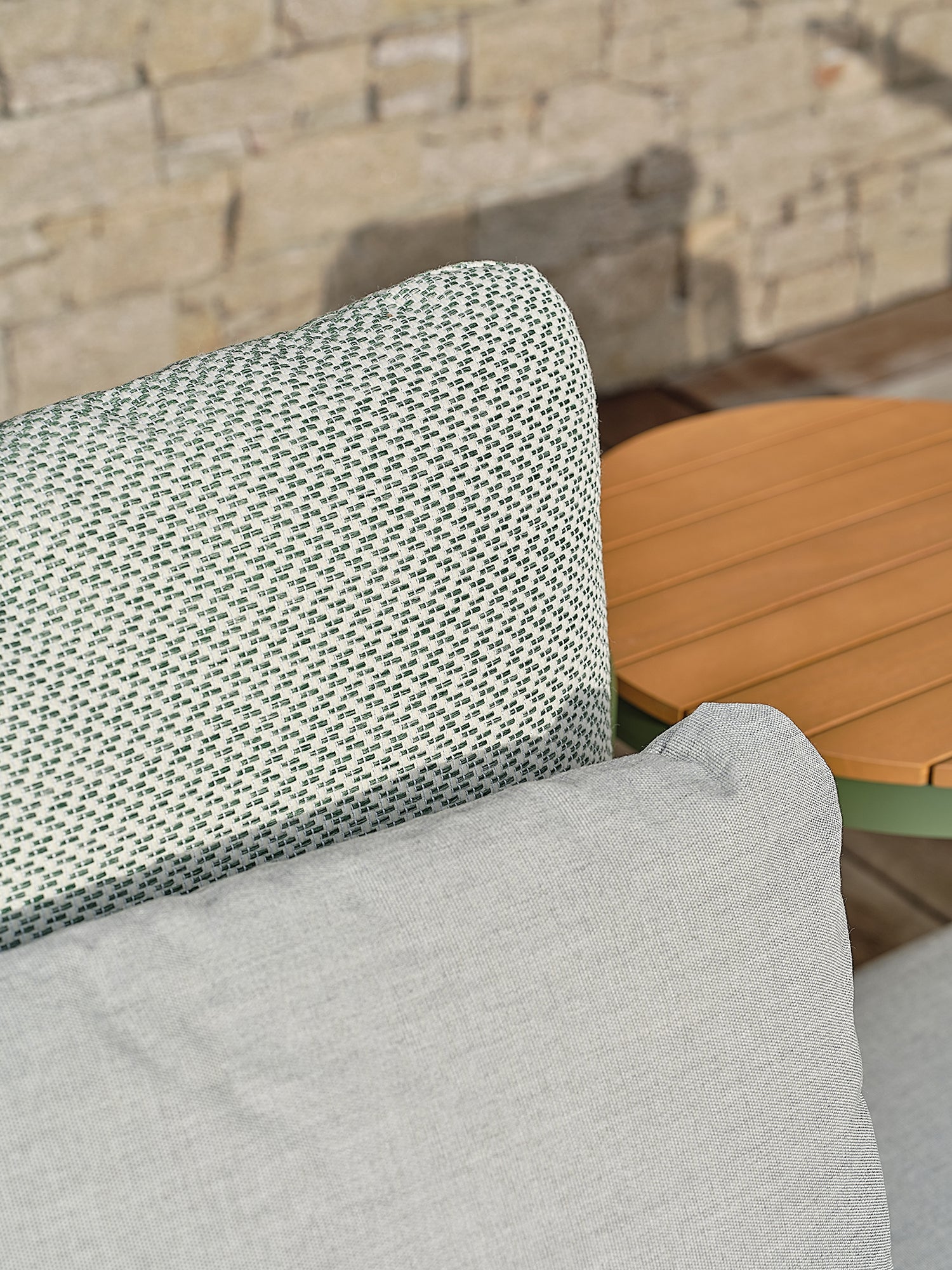 Canapé de jardin 3 place BARLIA en aluminium - Olive 184 cm