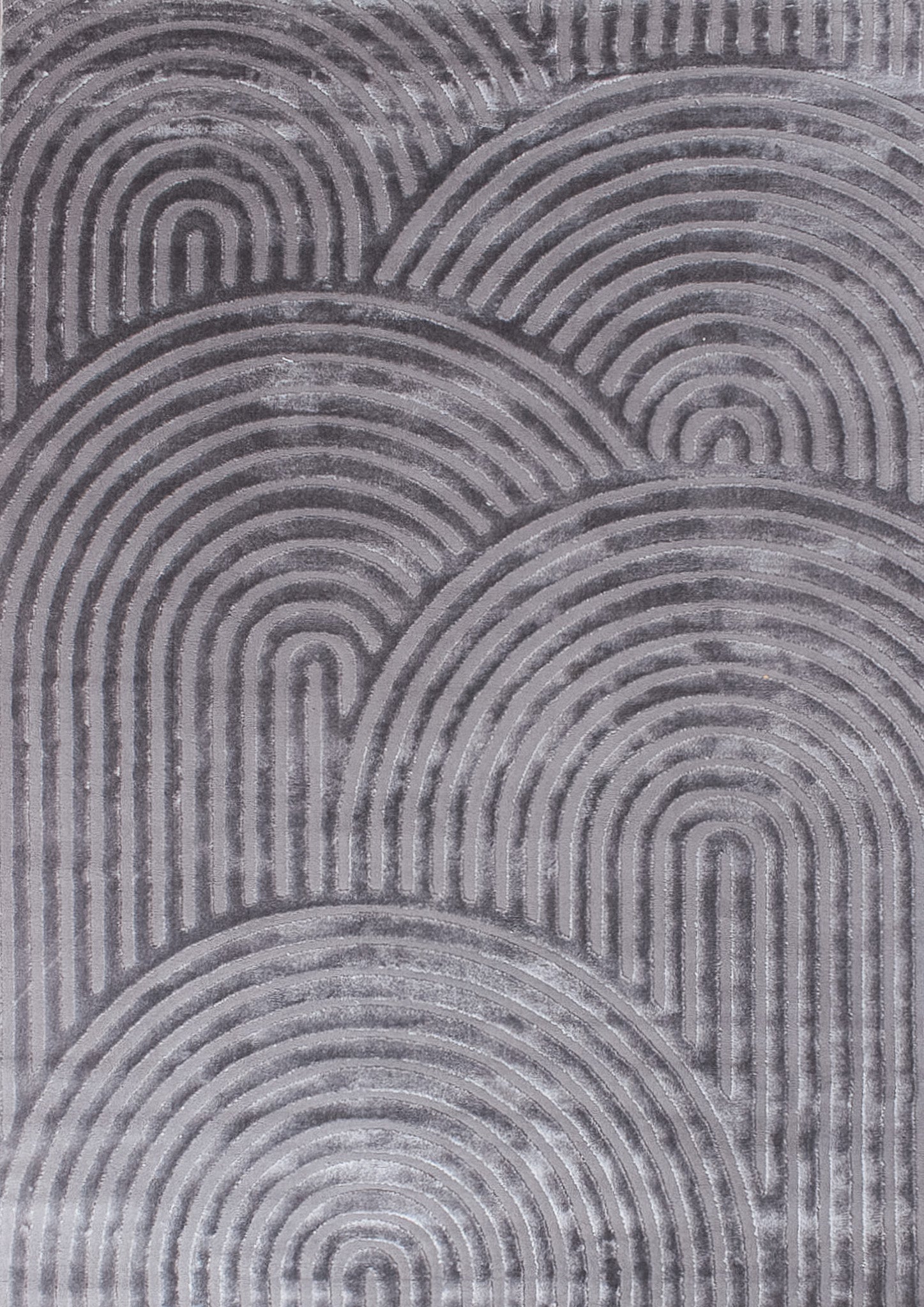 Tapis arc-en-ciel gris avec longs poils en relief