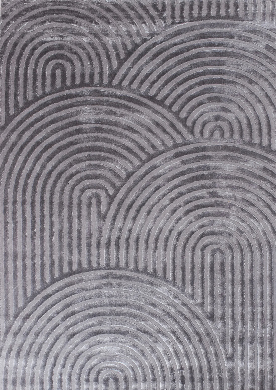 Tapis arc-en-ciel gris avec longs poils en relief