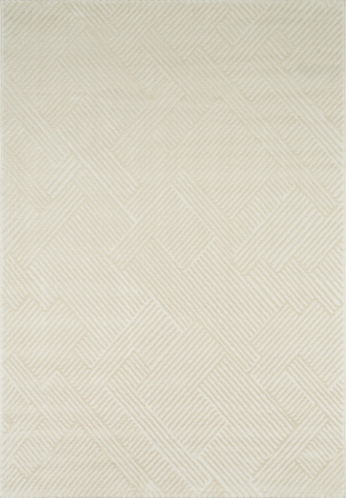 Tapis de salon graphique - crème
