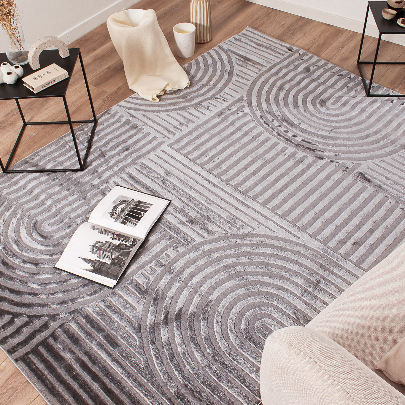 Tapis d'intérieur en polypropylène - Gris