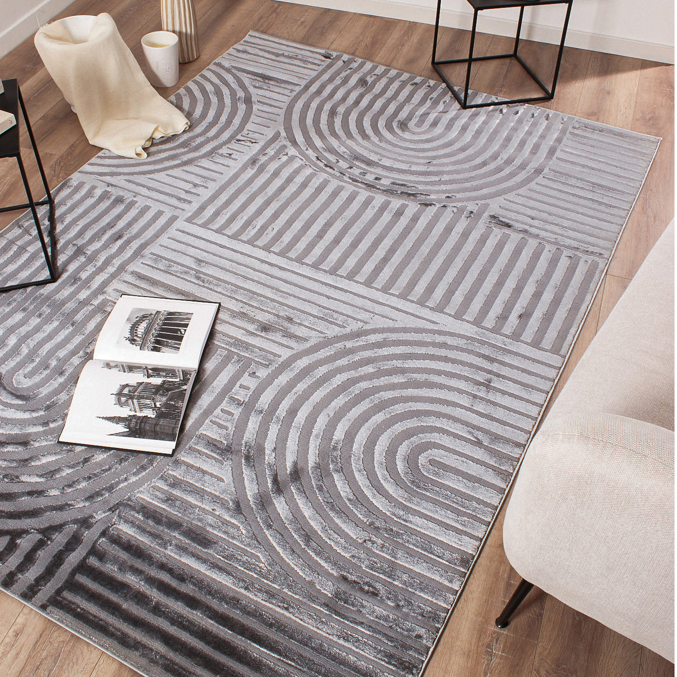 Tapis d'intérieur en polypropylène - Gris