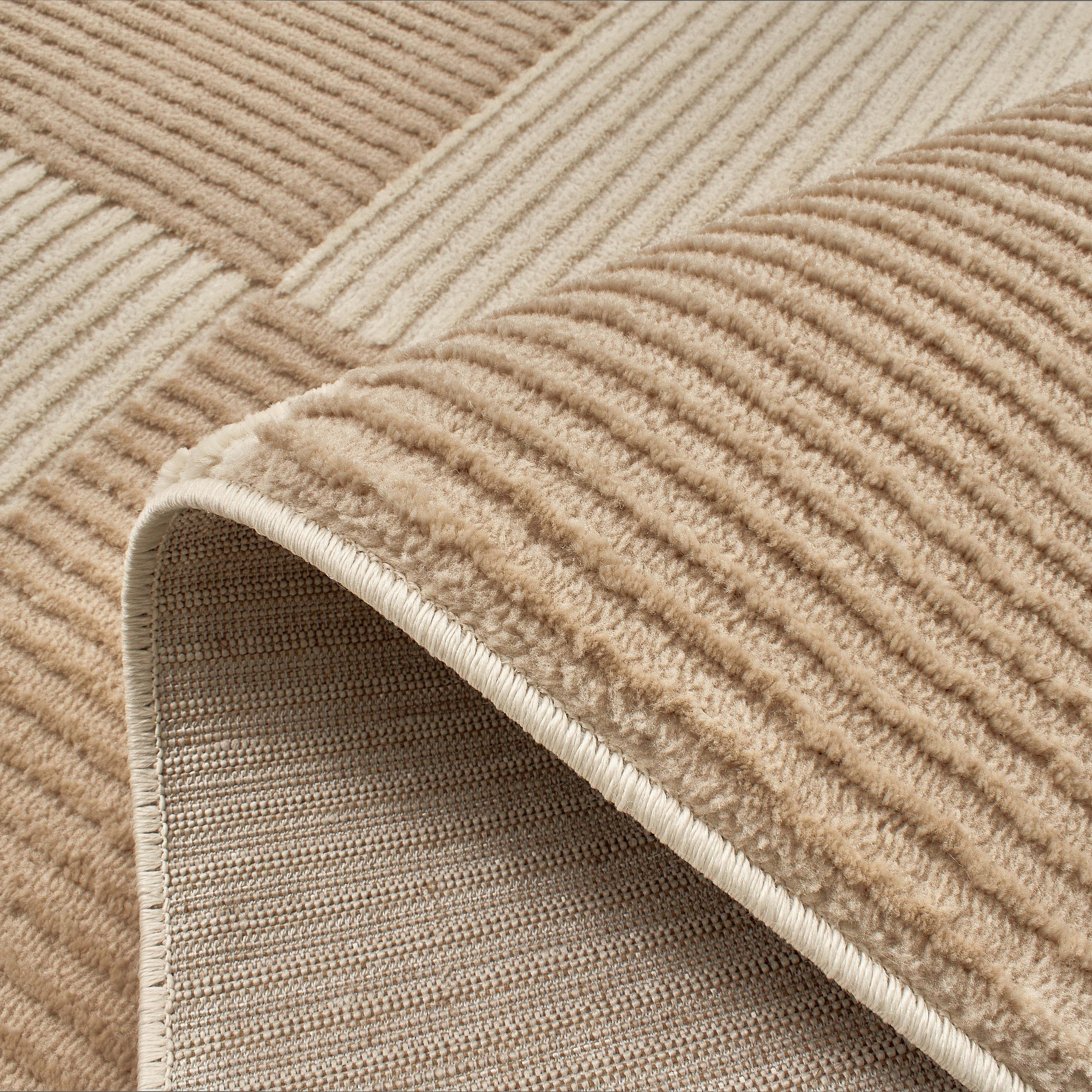 Tapis poils en reliefs - creme / beige