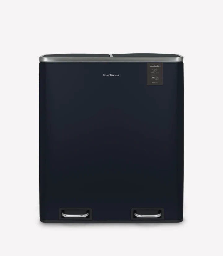 Poubelle de tri 2x30L Bleu Nuit