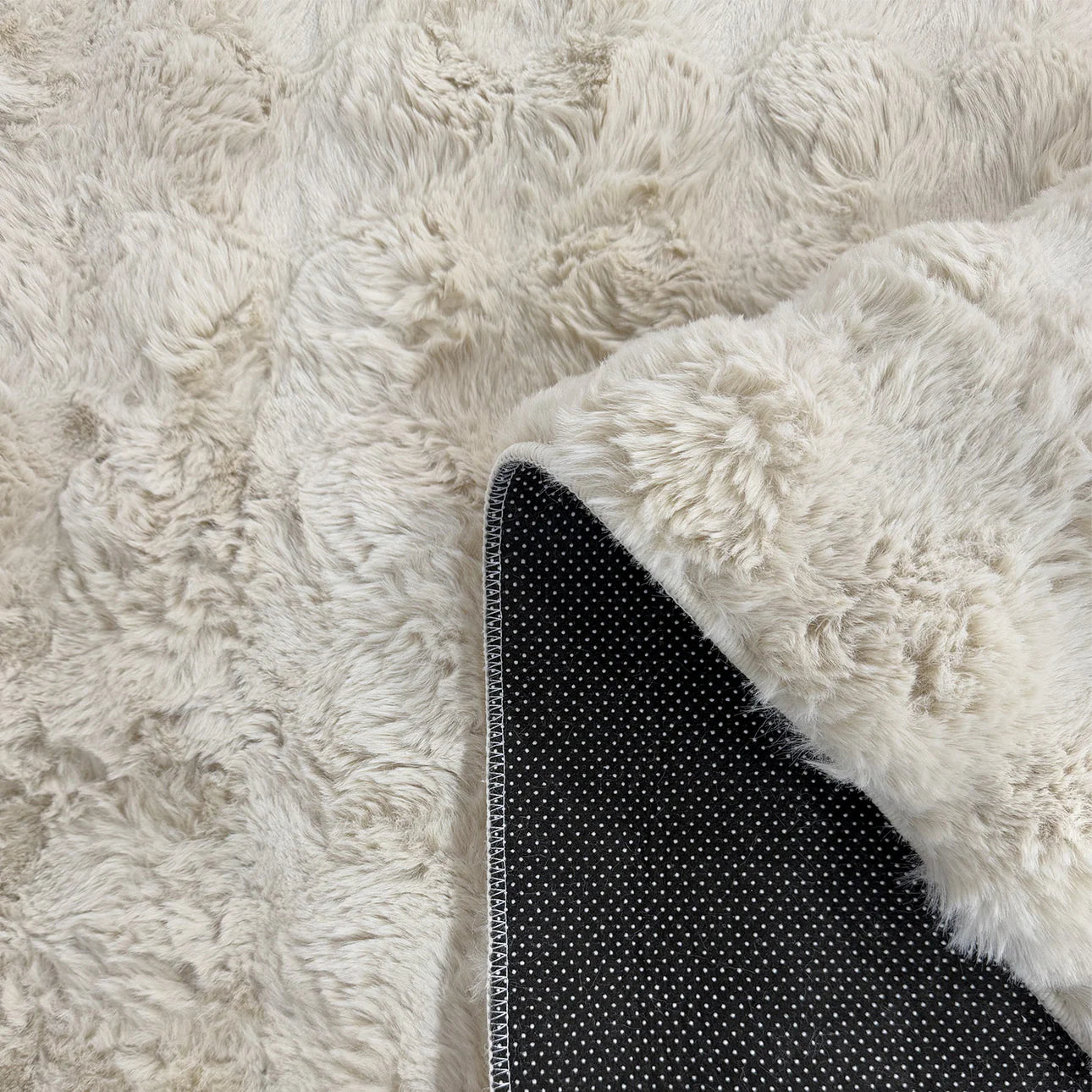 Tapis doux et moelleux beige - Bubble