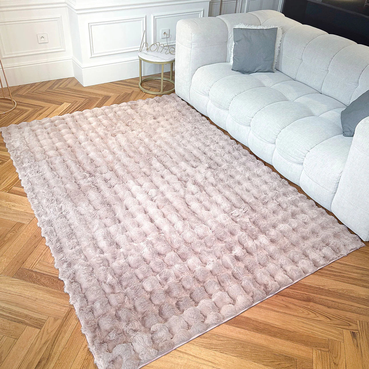 Tapis doux et moelleux rose - Bubble