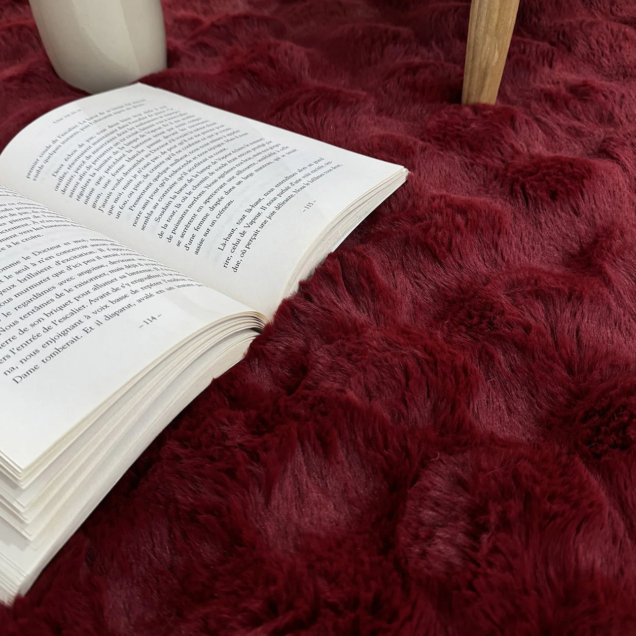 Tapis doux et moelleux rouge - Bubble