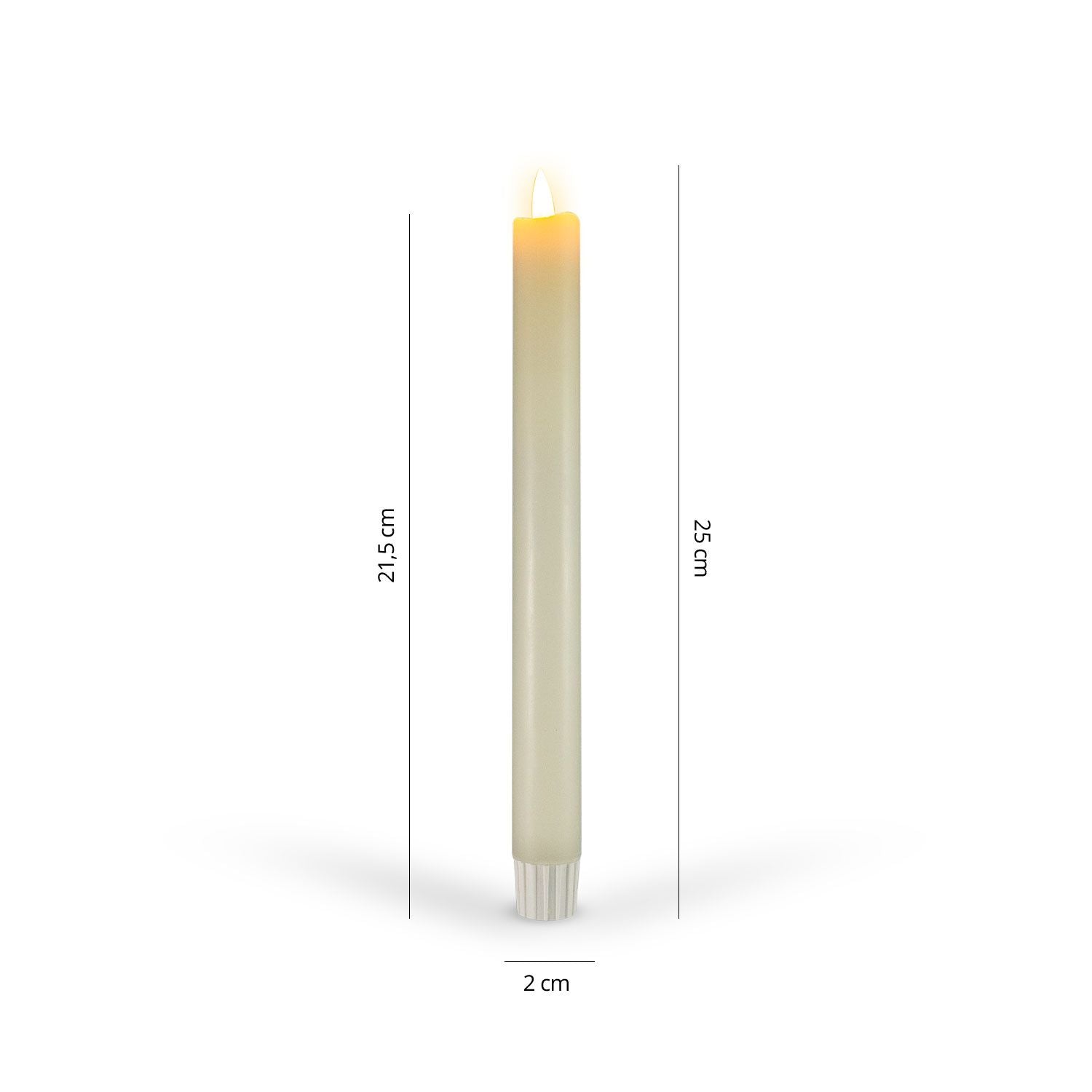 Lot de 6 bougies LED coniques - Blanc cassé