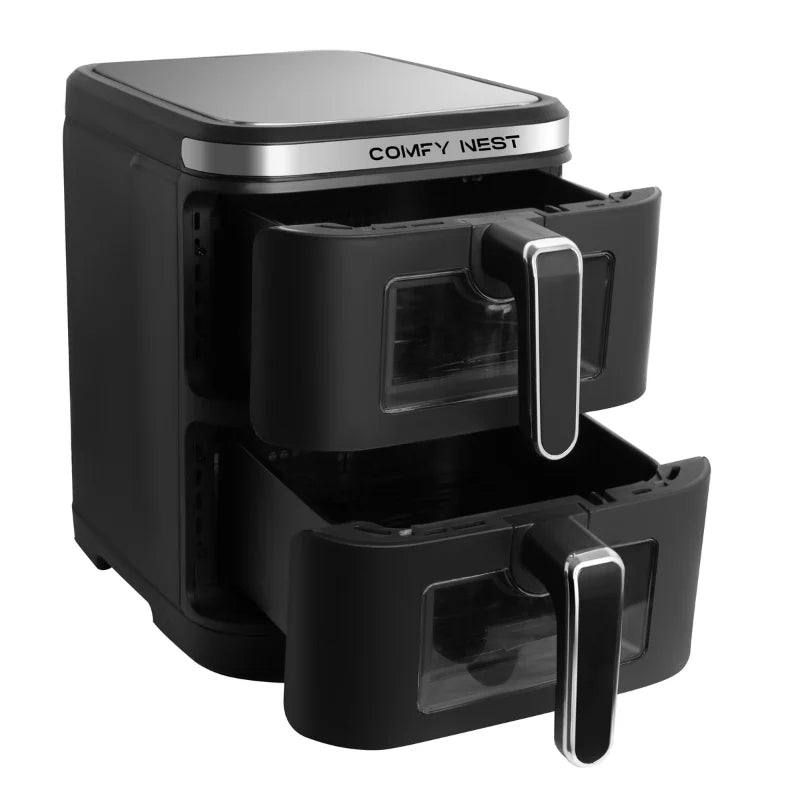 Friteuse à air chaud Air fryer double panier verticale avec fenêtre 11L 2800W