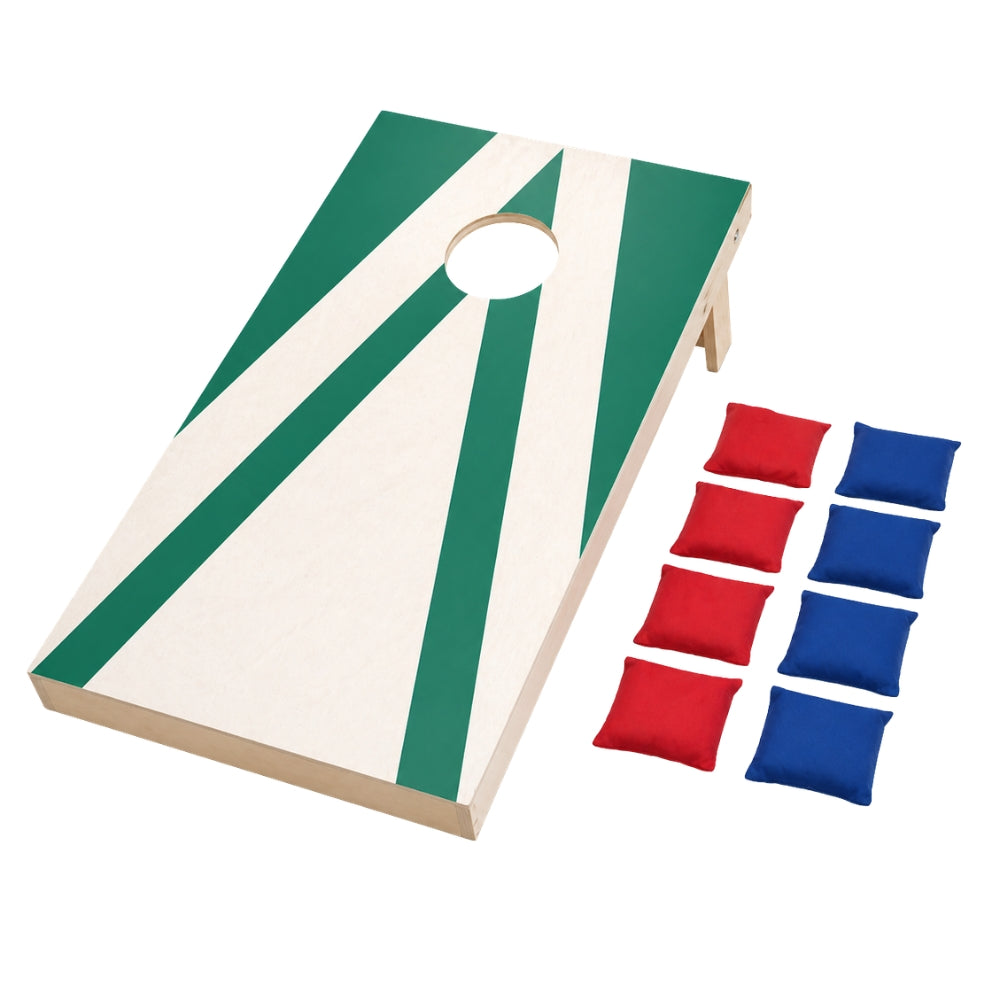 Jeu de Cornhole en Bois – Planche + 8 Sacs Colorés | Jeu d’Adresse Extérieur pour Jardin & Famille