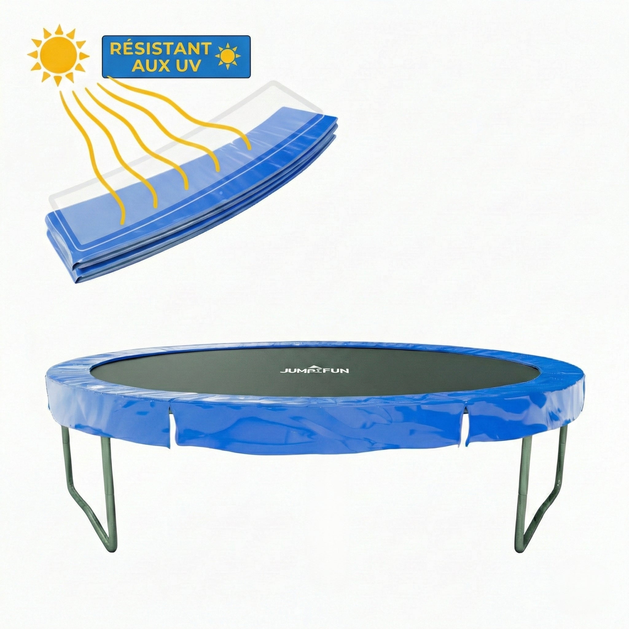 Coussin Reversible en polyethylene pour Trampoline 10FT -Bleu ou Noir