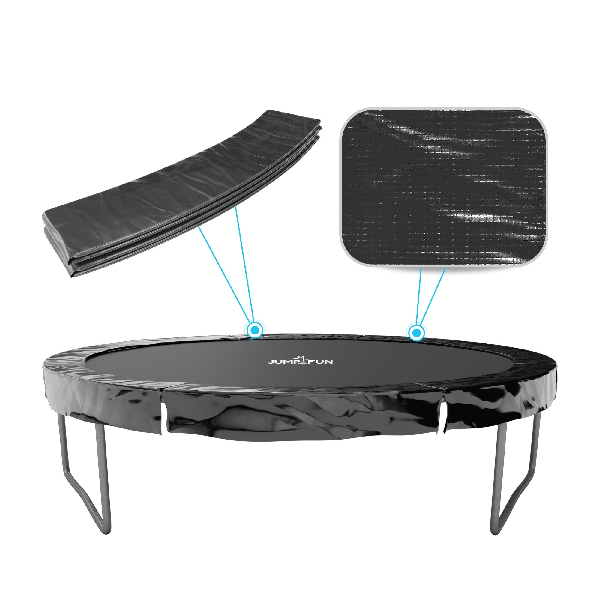 Coussin en Polyethylene pour Trampoline 6FT - 185cm - Noir
