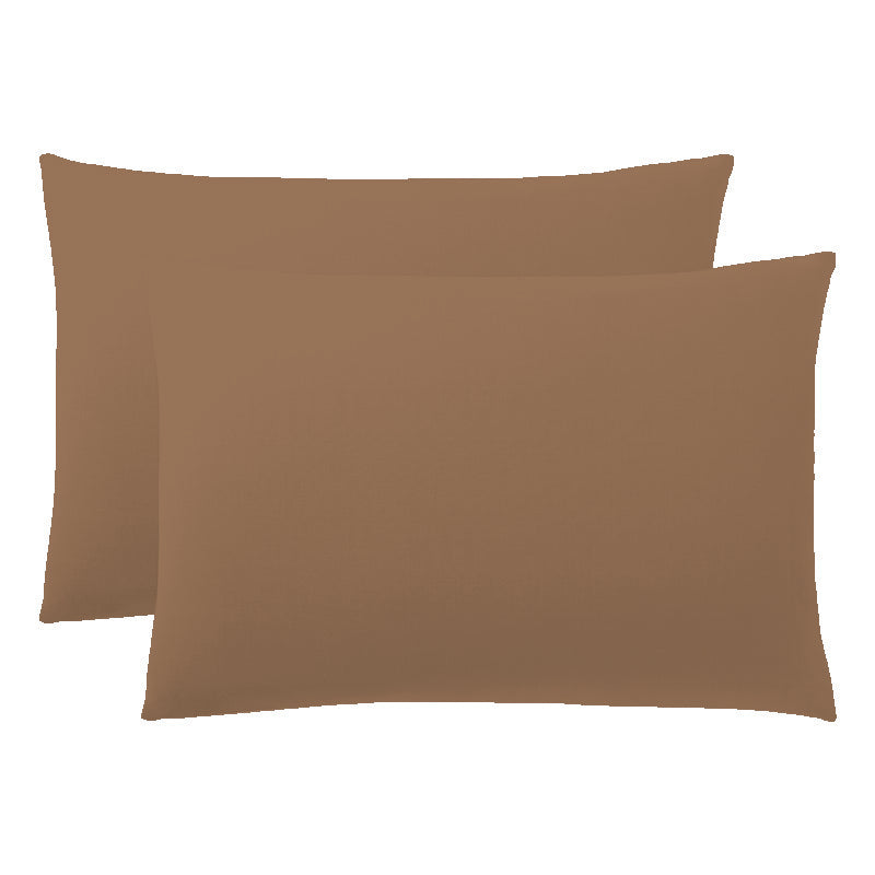 Lot de 2 Taies d'oreiller "Duo Protect" imperméable 100% Coton 57 fils/cm² 50 x 70 cm Taupe