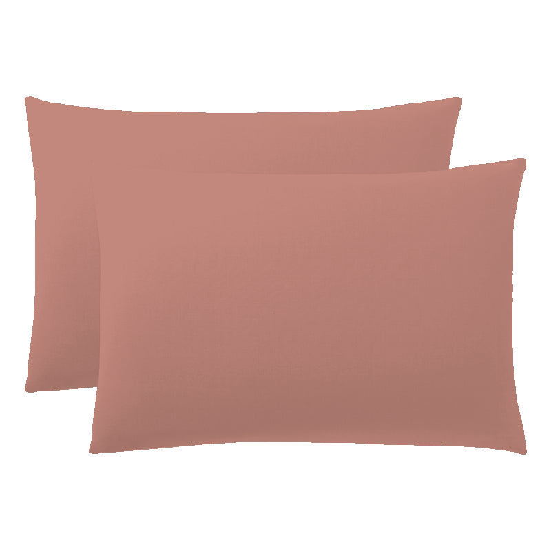 Lot de 2 Taies d'oreiller "Duo Protect" imperméable 100% Coton 57 fils/cm² 50 x 70 cm Vieux Rose